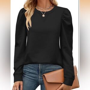 Black puff sleeve sweater
